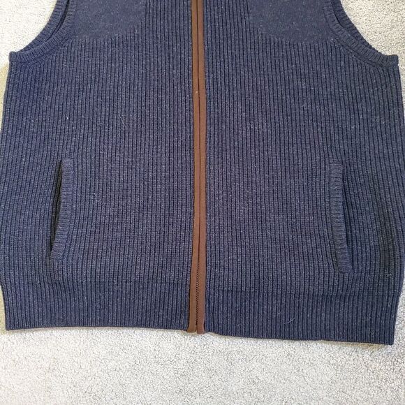 LL Bean sweater Mens Extra Large Blue Vest 100% Merino Wool Lambswool Waterfowl - Picture 4 of 10